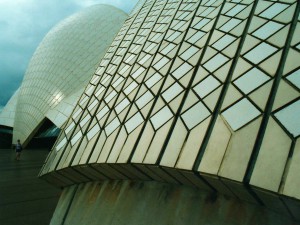 Opera House - kachlový povrch zblízka.